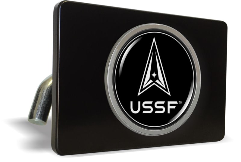 USSF - U.S. Space Force - Tow Hitch Cover with Chrome Emblem